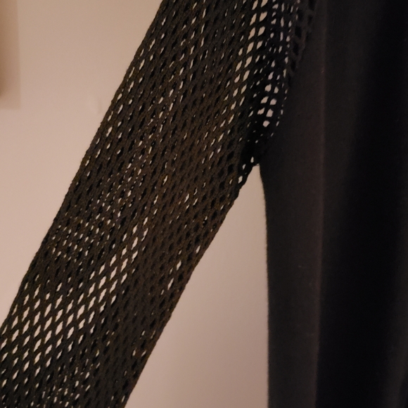 Boyfriend Cardigan with Mesh Sleeves - Picture 3 of 3